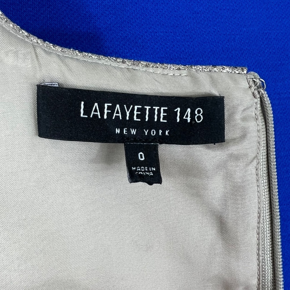👗🔱|•LAFAYETTE 148 NEW YORK•| Lois Ceremonial Metallic Sleeveless A-Line Dr… - Picture 10 of 15